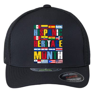 Hispanic Heritage Month Country Flags Flexfit Unipanel Trucker Cap