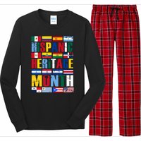 Hispanic Heritage Month Country Flags Long Sleeve Pajama Set