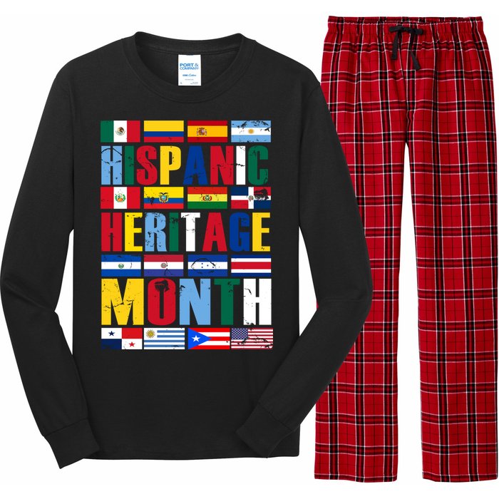 Hispanic Heritage Month Country Flags Long Sleeve Pajama Set