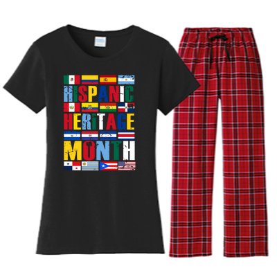 Hispanic Heritage Month Country Flags Women's Flannel Pajama Set