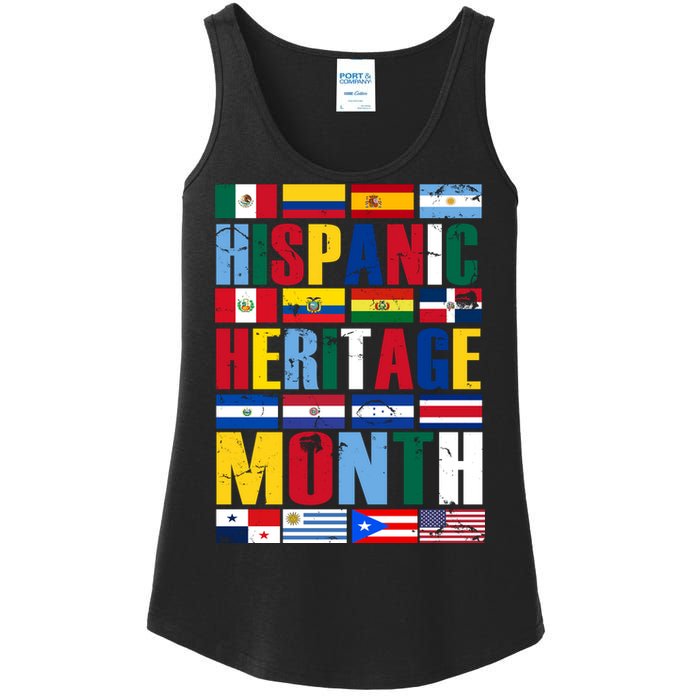 Hispanic Heritage Month Country Flags Ladies Essential Tank