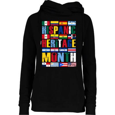 Hispanic Heritage Month Country Flags Womens Funnel Neck Pullover Hood