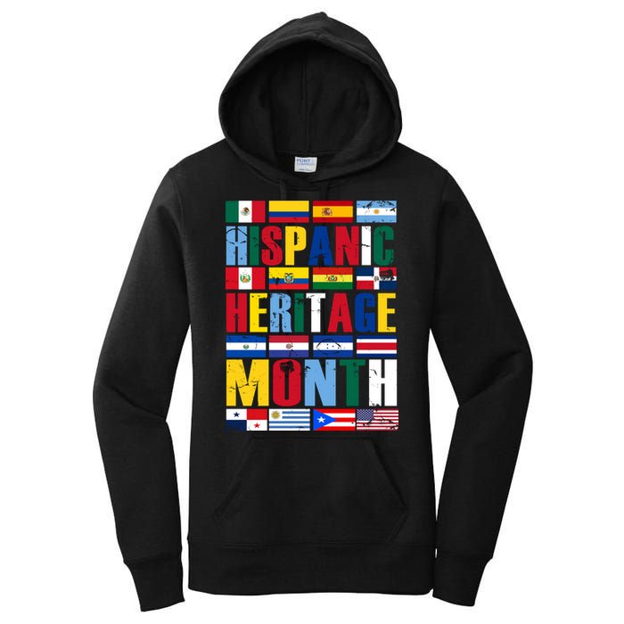 Hispanic Heritage Month Country Flags Women's Pullover Hoodie