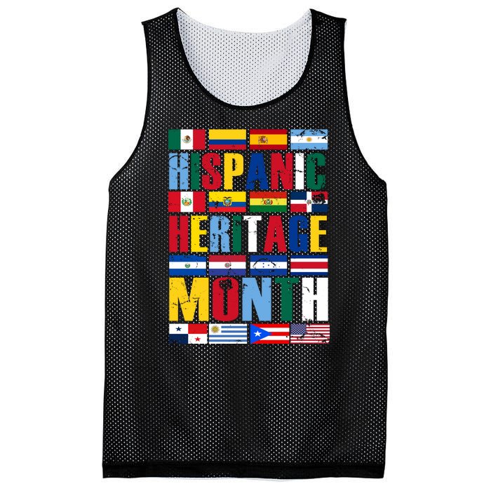 Hispanic Heritage Month Country Flags Mesh Reversible Basketball Jersey Tank