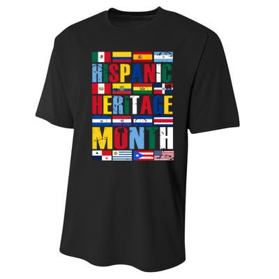 Hispanic Heritage Month Country Flags Performance Sprint T-Shirt