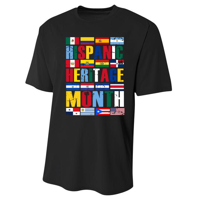 Hispanic Heritage Month Country Flags Performance Sprint T-Shirt