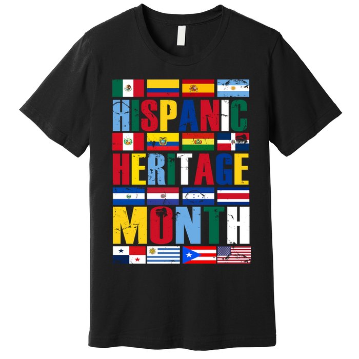 Hispanic Heritage Month Country Flags Premium T-Shirt