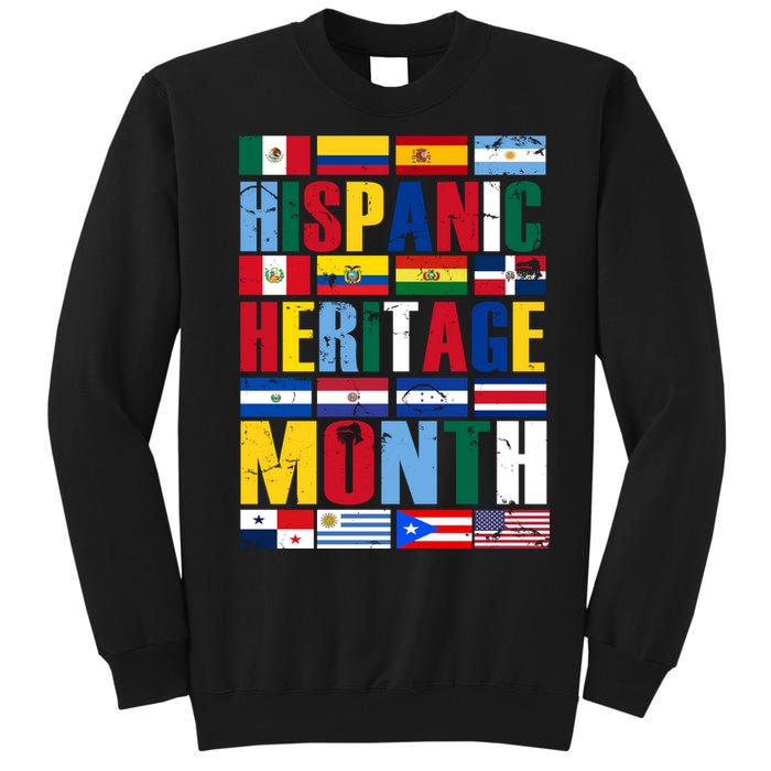 Hispanic Heritage Month Country Flags Tall Sweatshirt