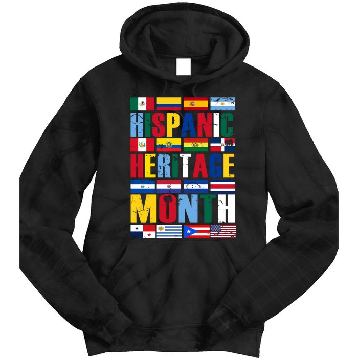 Hispanic Heritage Month Country Flags Tie Dye Hoodie