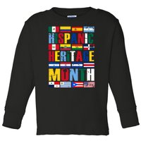 Hispanic Heritage Month Country Flags Toddler Long Sleeve Shirt