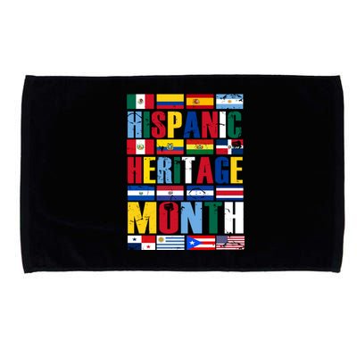 Hispanic Heritage Month Country Flags Microfiber Hand Towel