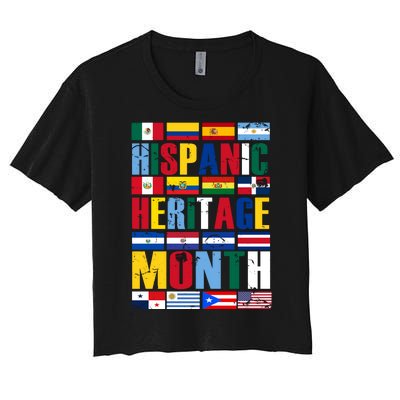 Hispanic Heritage Month Country Flags Women's Crop Top Tee