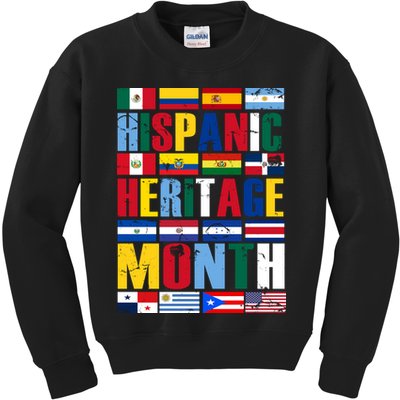 Hispanic Heritage Month Country Flags Kids Sweatshirt