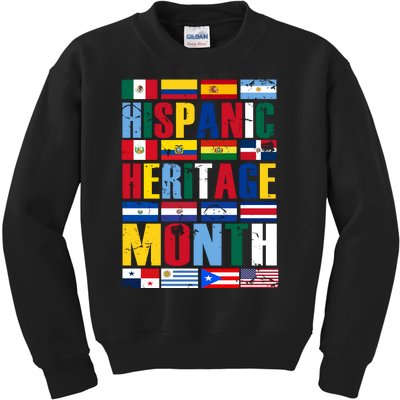 Hispanic Heritage Month Country Flags Kids Sweatshirt