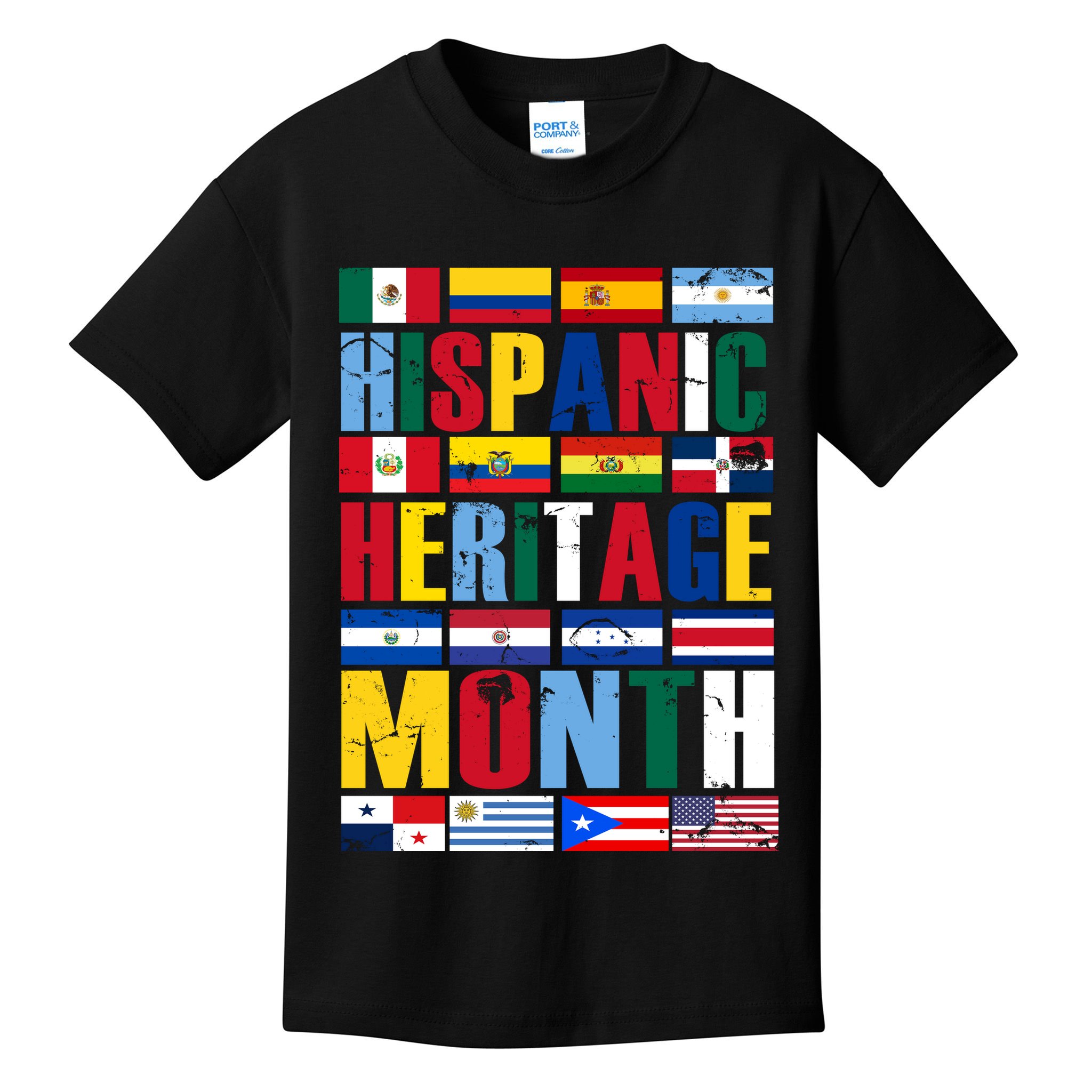 Hispanic Heritage Month Country Flags Kids T-Shirt