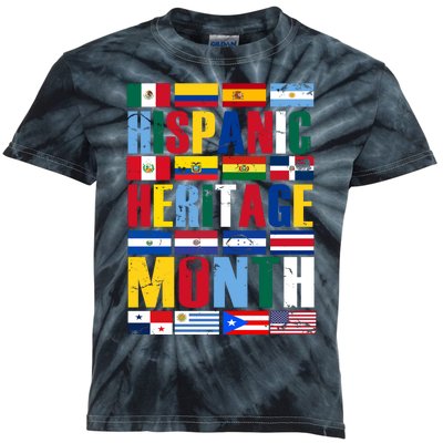 Hispanic Heritage Month Country Flags Kids Tie-Dye T-Shirt