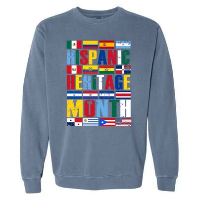 Hispanic Heritage Month Country Flags Garment-Dyed Sweatshirt