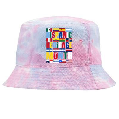 Hispanic Heritage Month Country Flags Tie-Dyed Bucket Hat