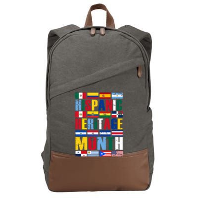 Hispanic Heritage Month Country Flags Cotton Canvas Backpack