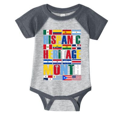 Hispanic Heritage Month Country Flags Infant Baby Jersey Bodysuit