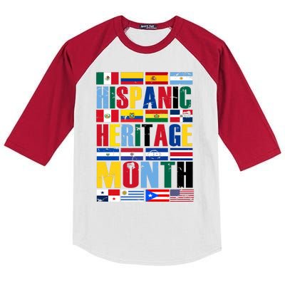 Hispanic Heritage Month Country Flags Kids Colorblock Raglan Jersey