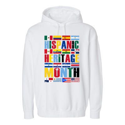 Hispanic Heritage Month Country Flags Garment-Dyed Fleece Hoodie