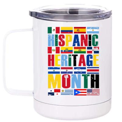 Hispanic Heritage Month Country Flags 12 oz Stainless Steel Tumbler Cup