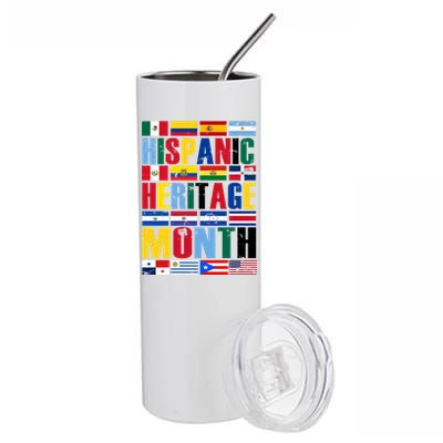 Hispanic Heritage Month Country Flags Stainless Steel Tumbler