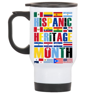 Hispanic Heritage Month Country Flags Stainless Steel Travel Mug