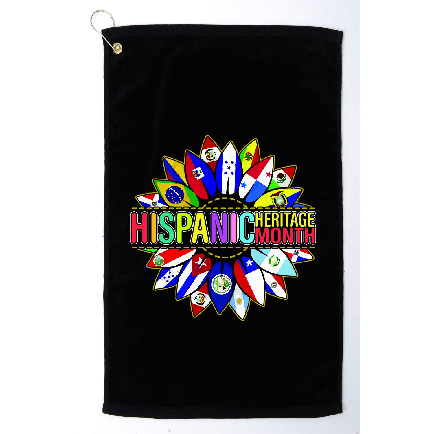 Hispanic Heritage Month Sunflower Golf Towel