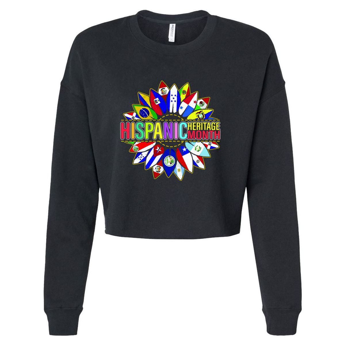 Hispanic Heritage Month Sunflower Cropped Pullover Crew
