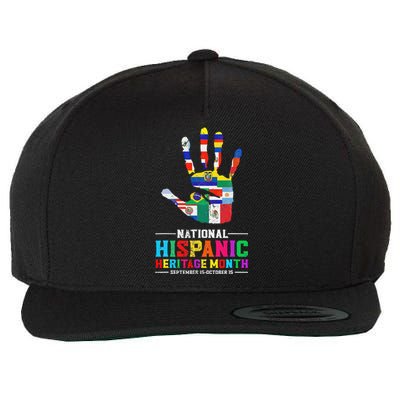 Hispanic Heritage Month All Latino Countries Flag Hand Wool Snapback Cap