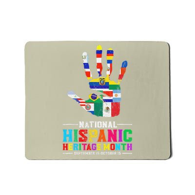 Hispanic Heritage Month All Latino Countries Flag Hand Mousepad