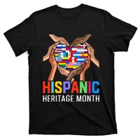 Hispanic Heritage Month All Countries Heart Hands T-Shirt