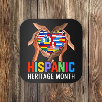 Hispanic Heritage Month All Countries Heart Hands Coaster