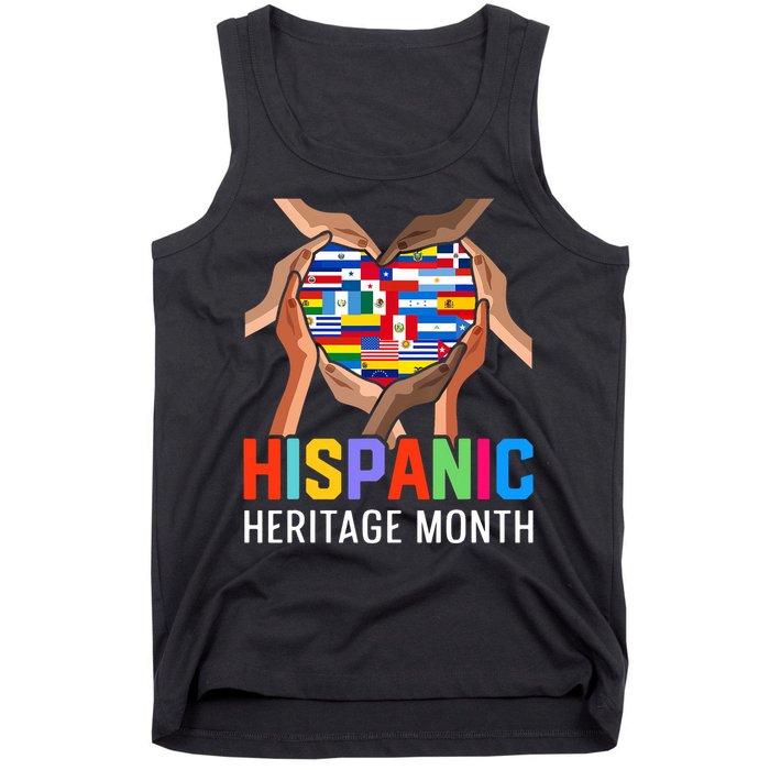 Hispanic Heritage Month All Countries Heart Hands Tank Top