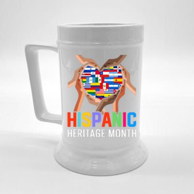 Hispanic Heritage Month All Countries Heart Hands Beer Stein