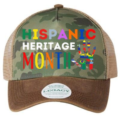 Hispanic Heritage Month Hand Flags Proud Legacy Tie Dye Trucker Hat