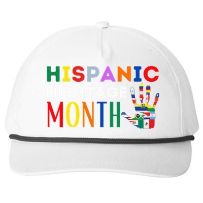 Hispanic Heritage Month Hand Flags Proud Snapback Five-Panel Rope Hat