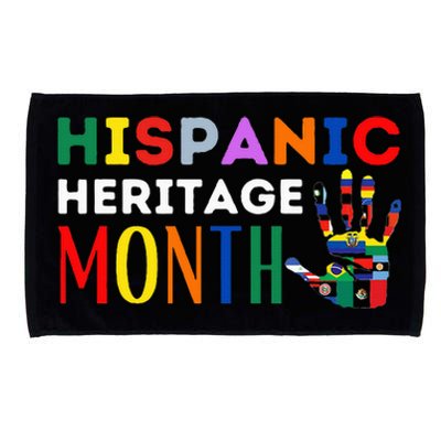 Hispanic Heritage Month Hand Flags Proud Microfiber Hand Towel