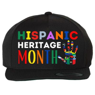 Hispanic Heritage Month Hand Flags Proud Wool Snapback Cap