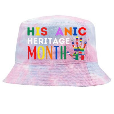 Hispanic Heritage Month Hand Flags Proud Tie-Dyed Bucket Hat