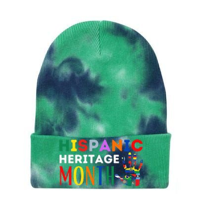 Hispanic Heritage Month Hand Flags Proud Tie Dye 12in Knit Beanie