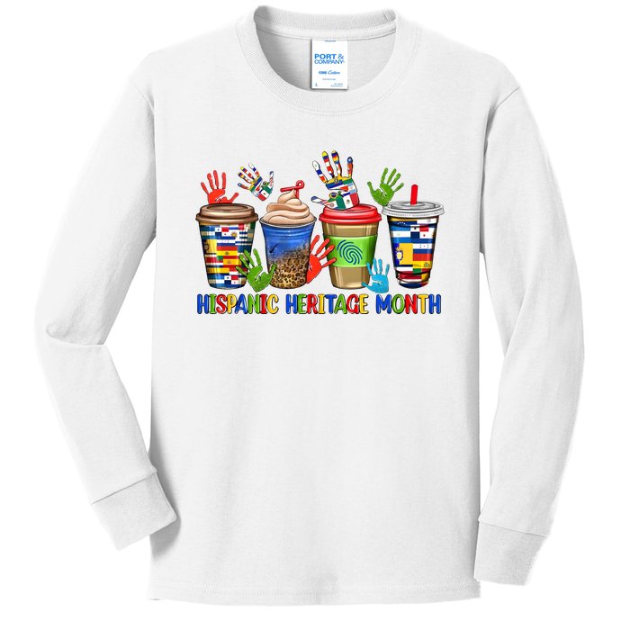 Hispanic Heritage Month Coffee Kids Long Sleeve Shirt