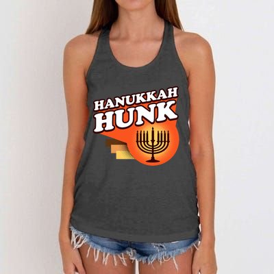 Hanukkah Hunk Menorah 70s Women's Knotted Racerback Tank