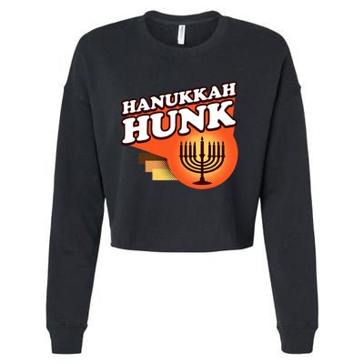 Hanukkah Hunk Menorah 70s Cropped Pullover Crew