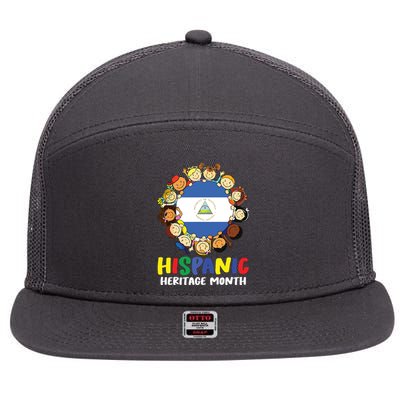 Hispanic Heritage Month Nicaragua 7 Panel Mesh Trucker Snapback Hat