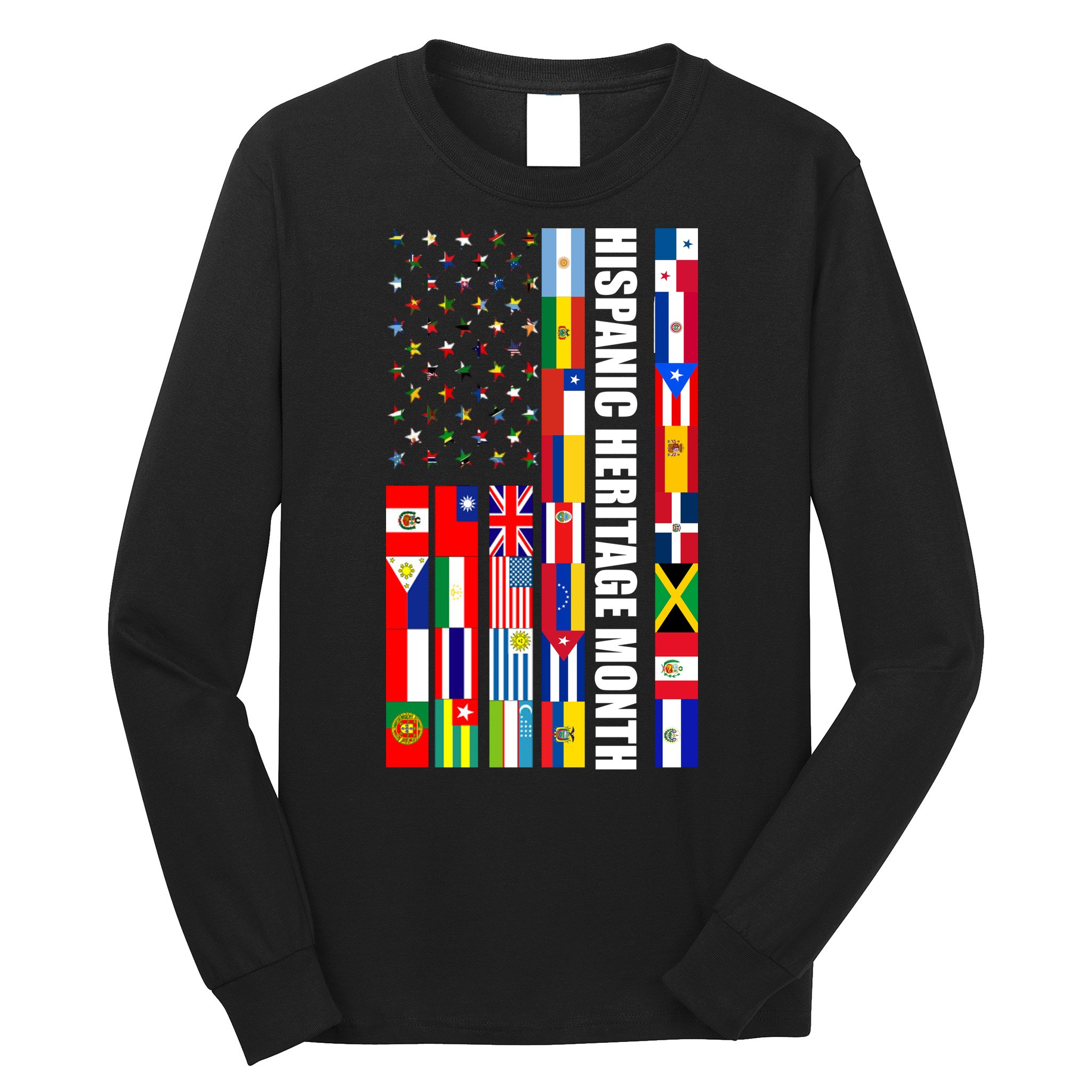 Hispanic Heritage Month Countries United Flag Long Sleeve Shirt