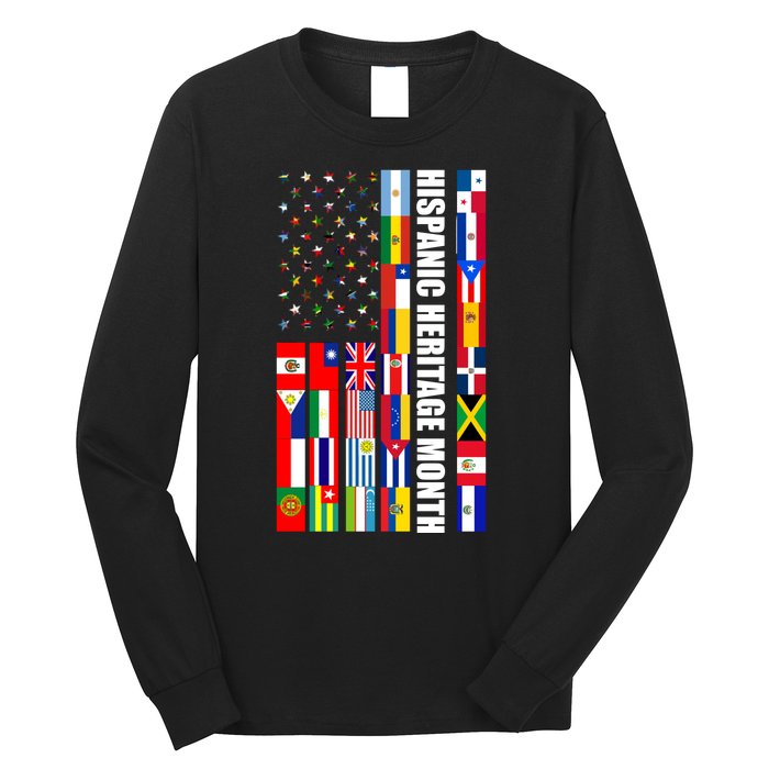 Hispanic Heritage Month Countries United Flag Long Sleeve Shirt