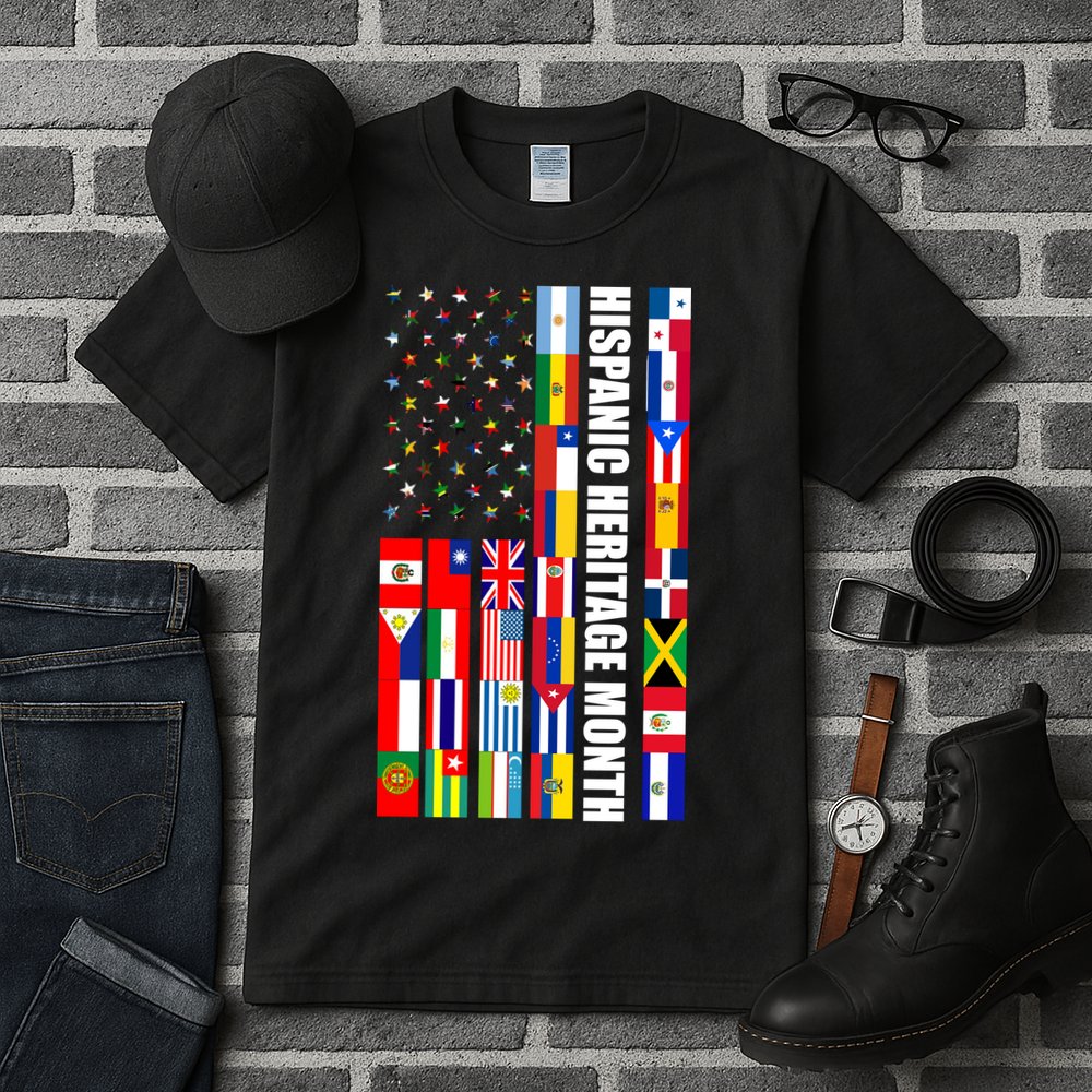 Hispanic Heritage Month Countries United Flag Tall T-Shirt